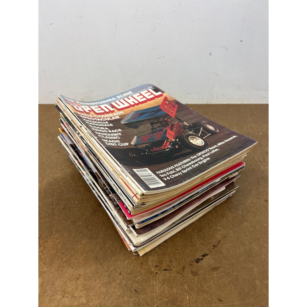 Vintage Open Wheel Magazine Lot x33 Sprint Car Midget Racing 1980s 1990s Stewart